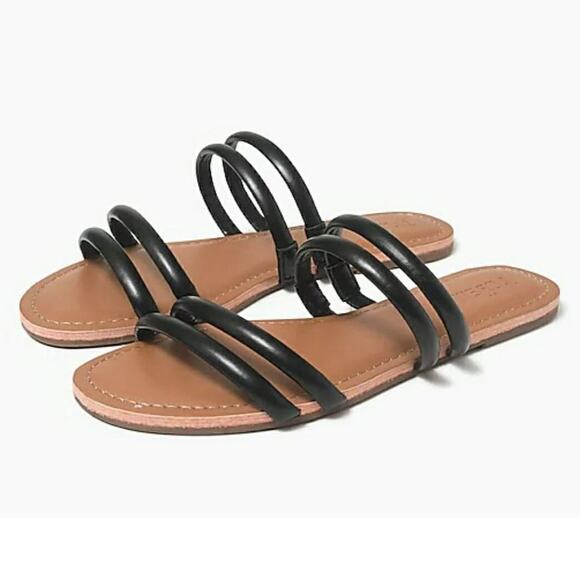 J Crew Black Seaside Slide Strappy Sandals - Picture 1 of 4
